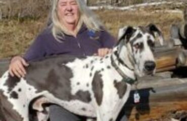 Velma and her dog Zaka on Casper Mountain.