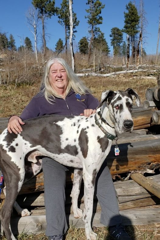 Velma and her dog Zaka on Casper Mountain.